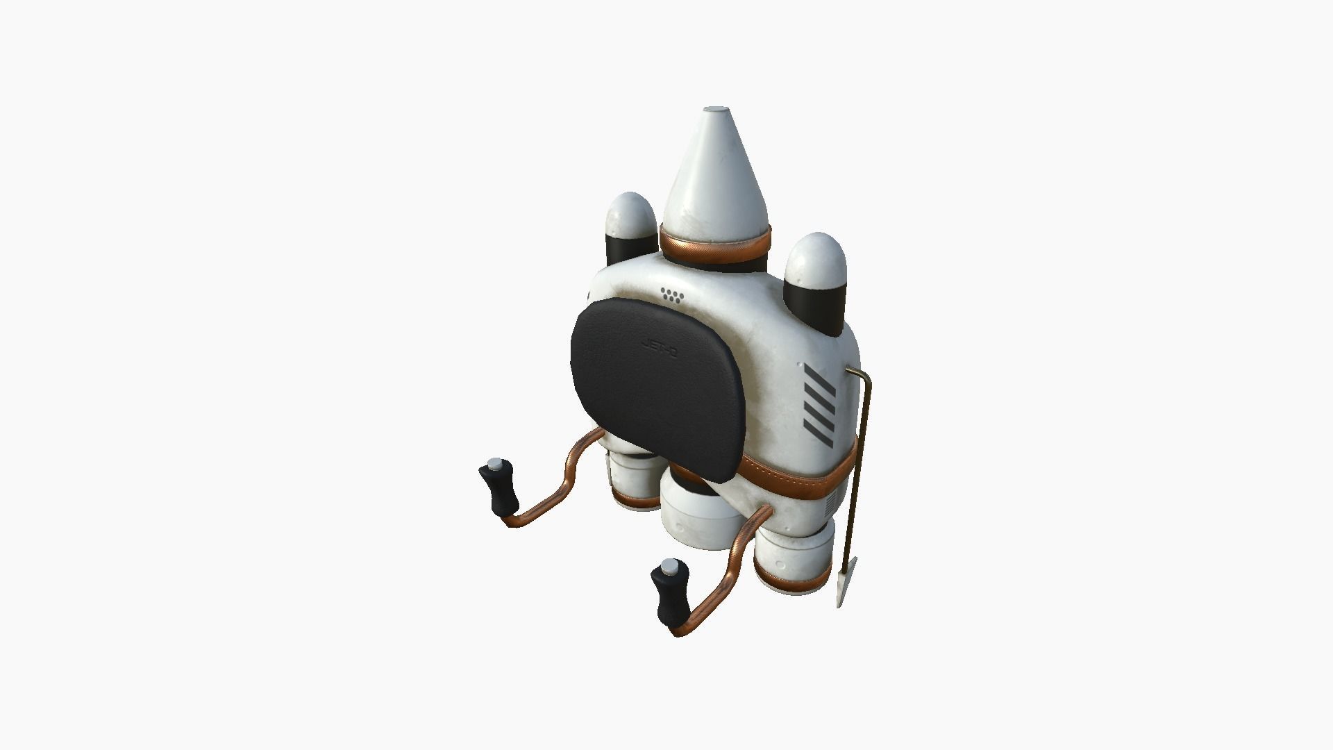Jetpack D01 White Copper - SciFi Character Design Low-poly 3D model_2