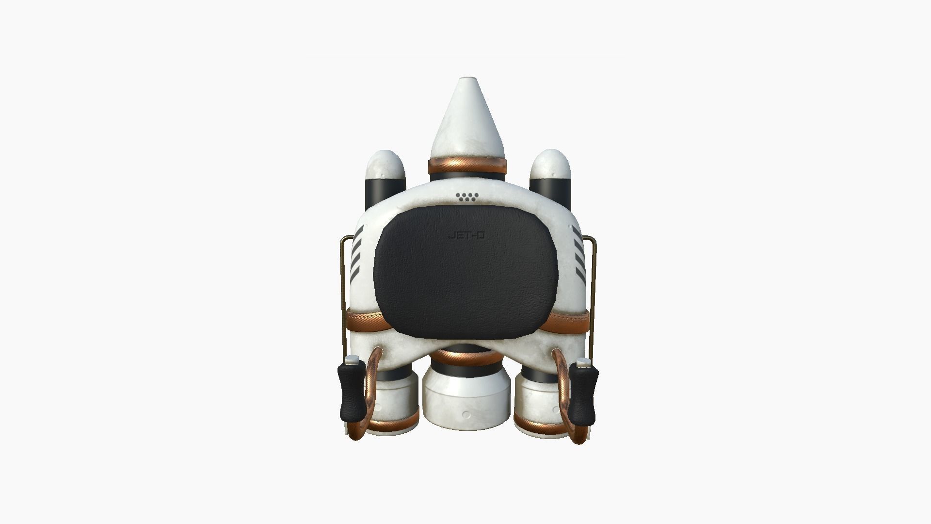 Jetpack D01 White Copper - SciFi Character Design Low-poly 3D model_3