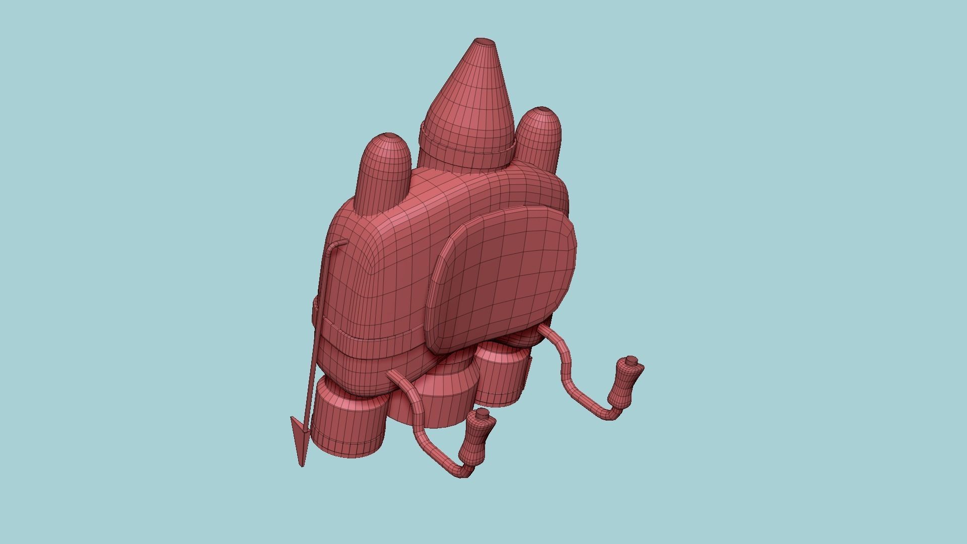 Jetpack D01 White Copper - SciFi Character Design Low-poly 3D model_17