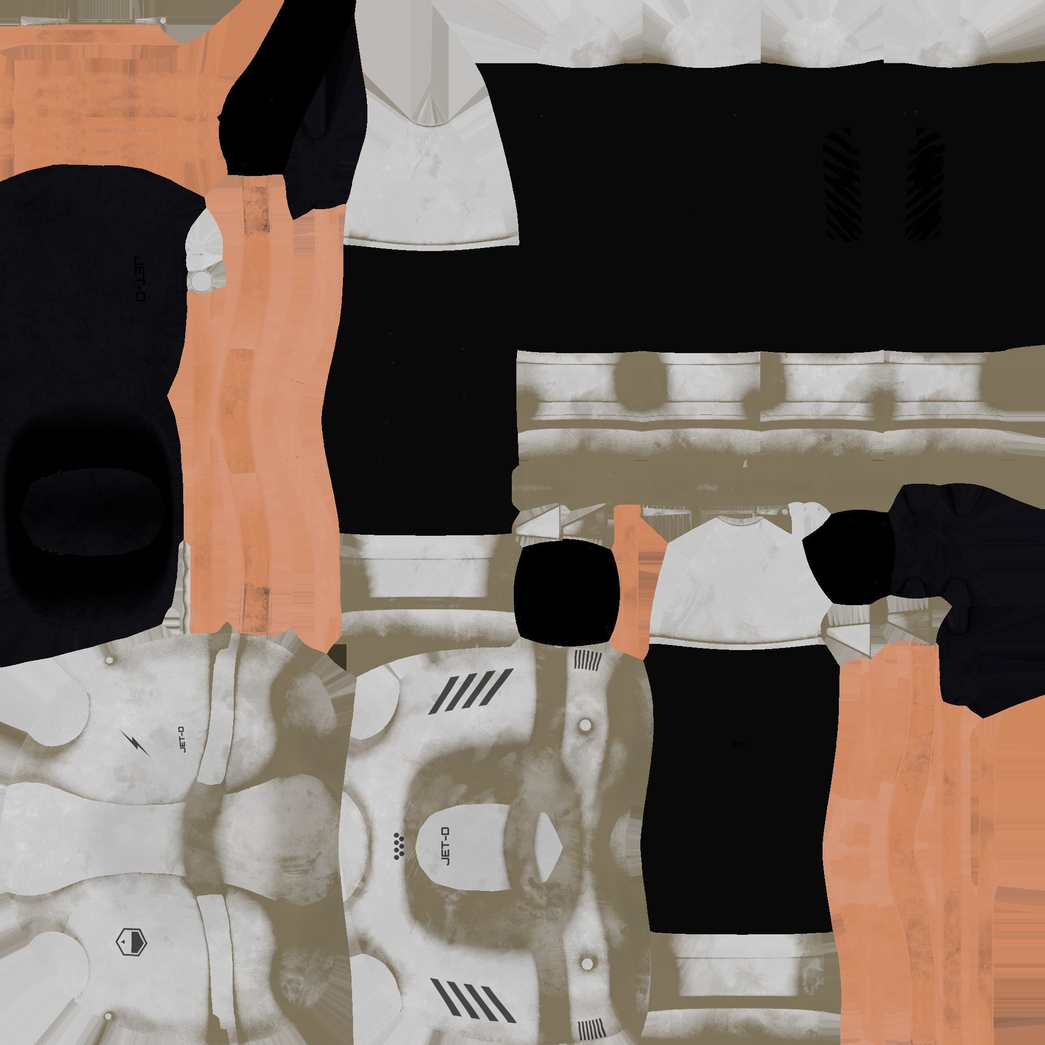 Jetpack D01 White Copper - SciFi Character Design Low-poly 3D model_19