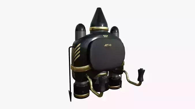 Jetpack D02 Golden Black - SciFi Character Design Low-poly 3D model