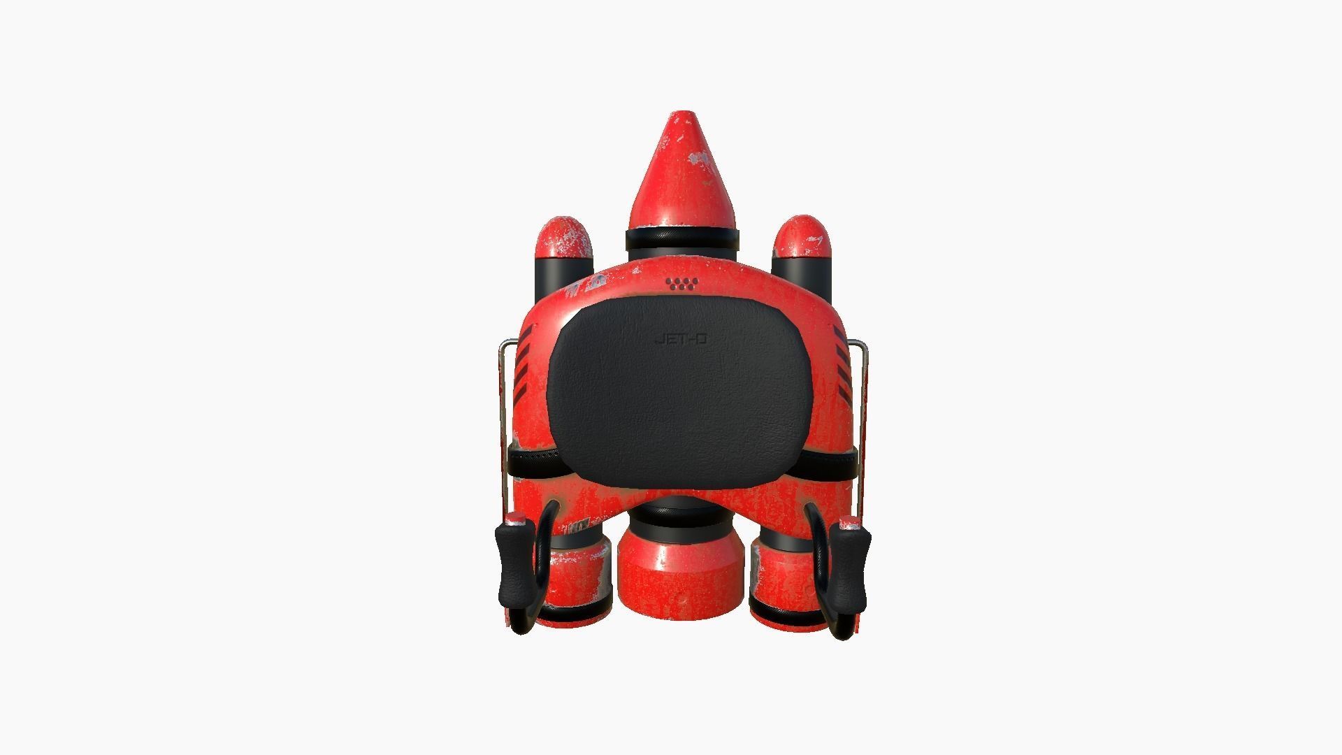 Jetpack D04 Red Black - SciFi Character Design Low-poly 3D model_3