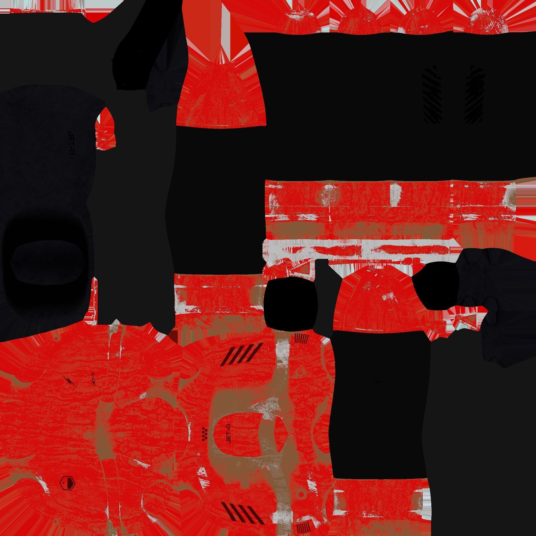 Jetpack D04 Red Black - SciFi Character Design Low-poly 3D model_19