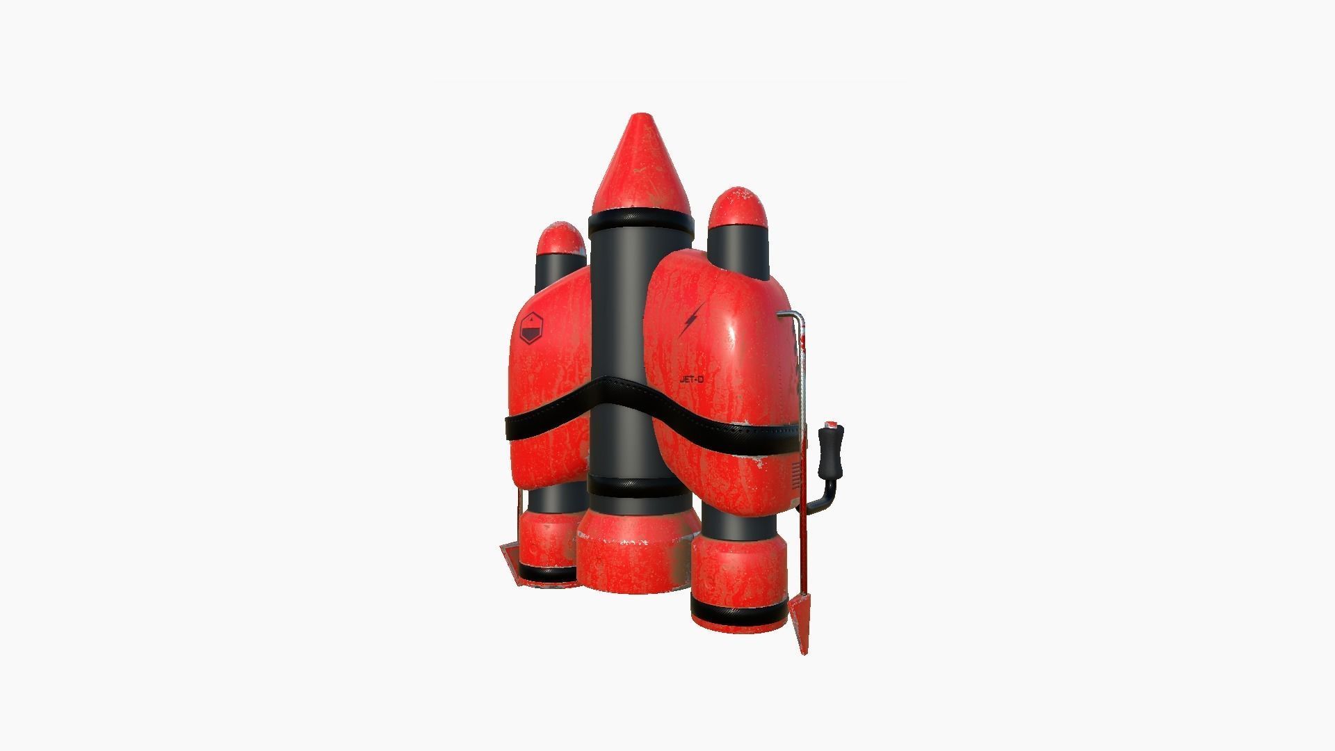 Jetpack D04 Red Black - SciFi Character Design Low-poly 3D model_1