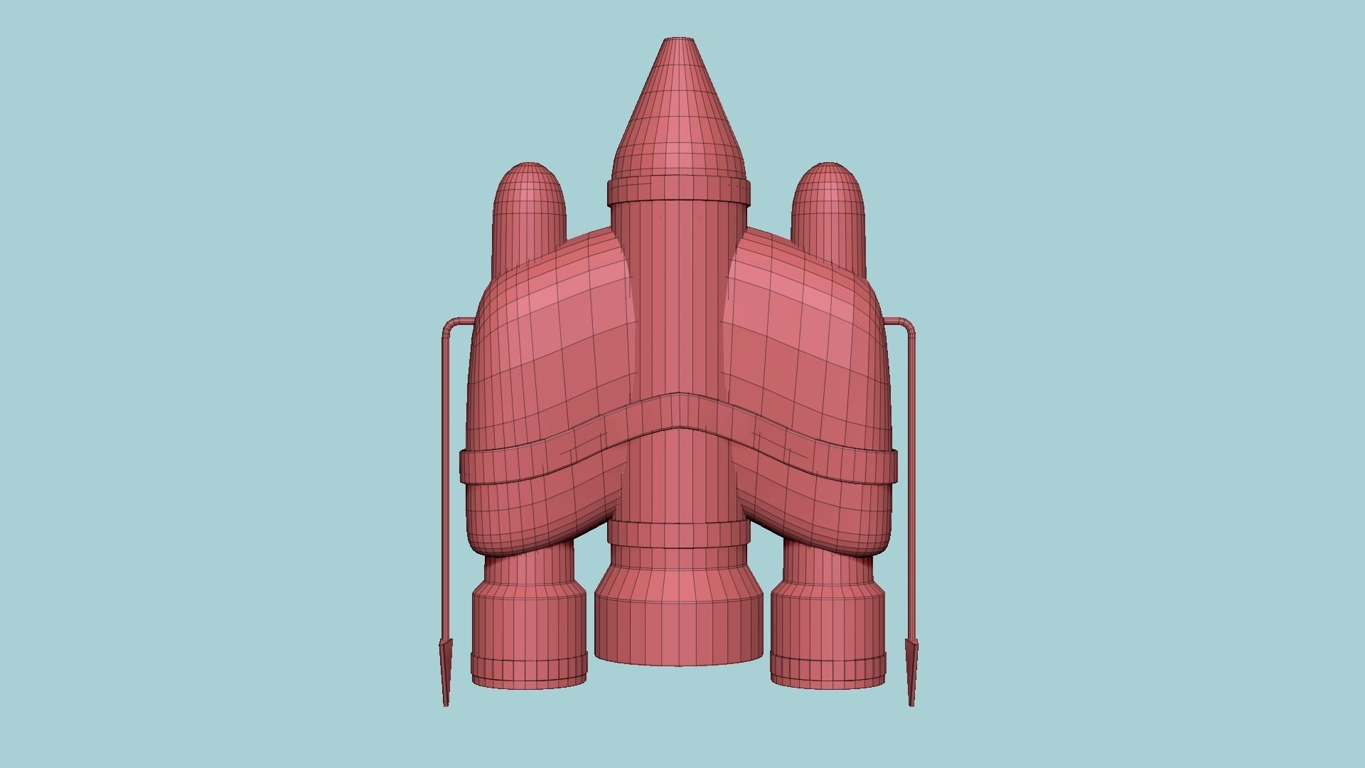 Jetpack D04 Red Black - SciFi Character Design Low-poly 3D model_16