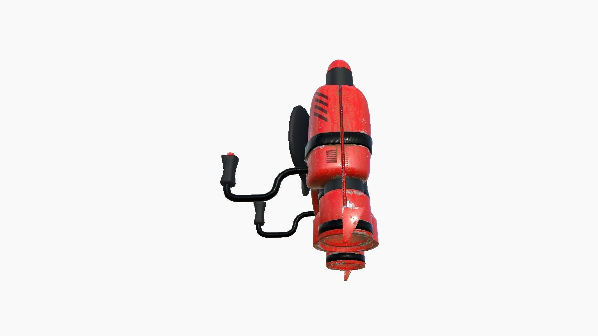 Jetpack D04 Red Black - SciFi Character Design Low-poly 3D model_4