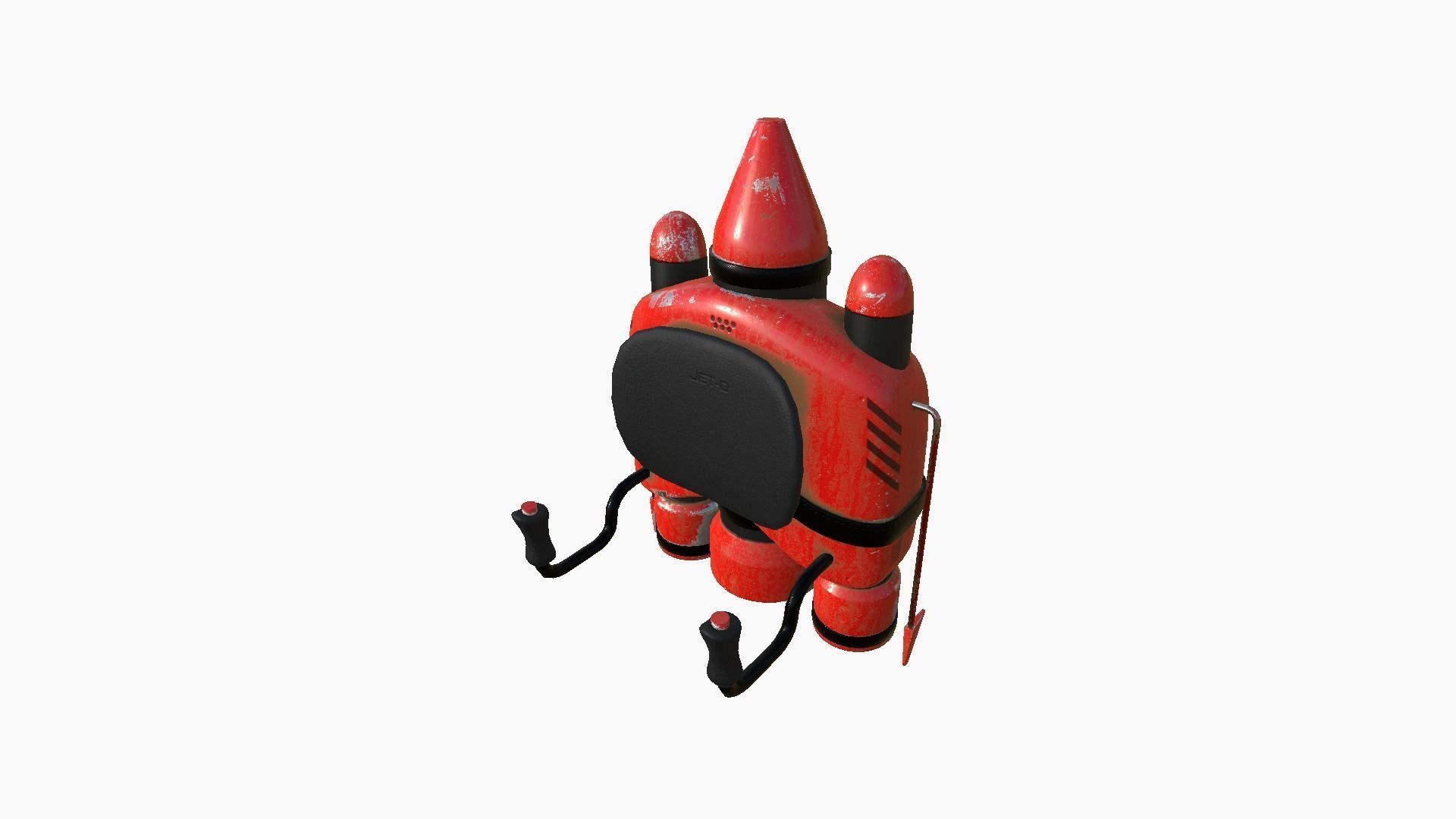 Jetpack D04 Red Black - SciFi Character Design Low-poly 3D model_2