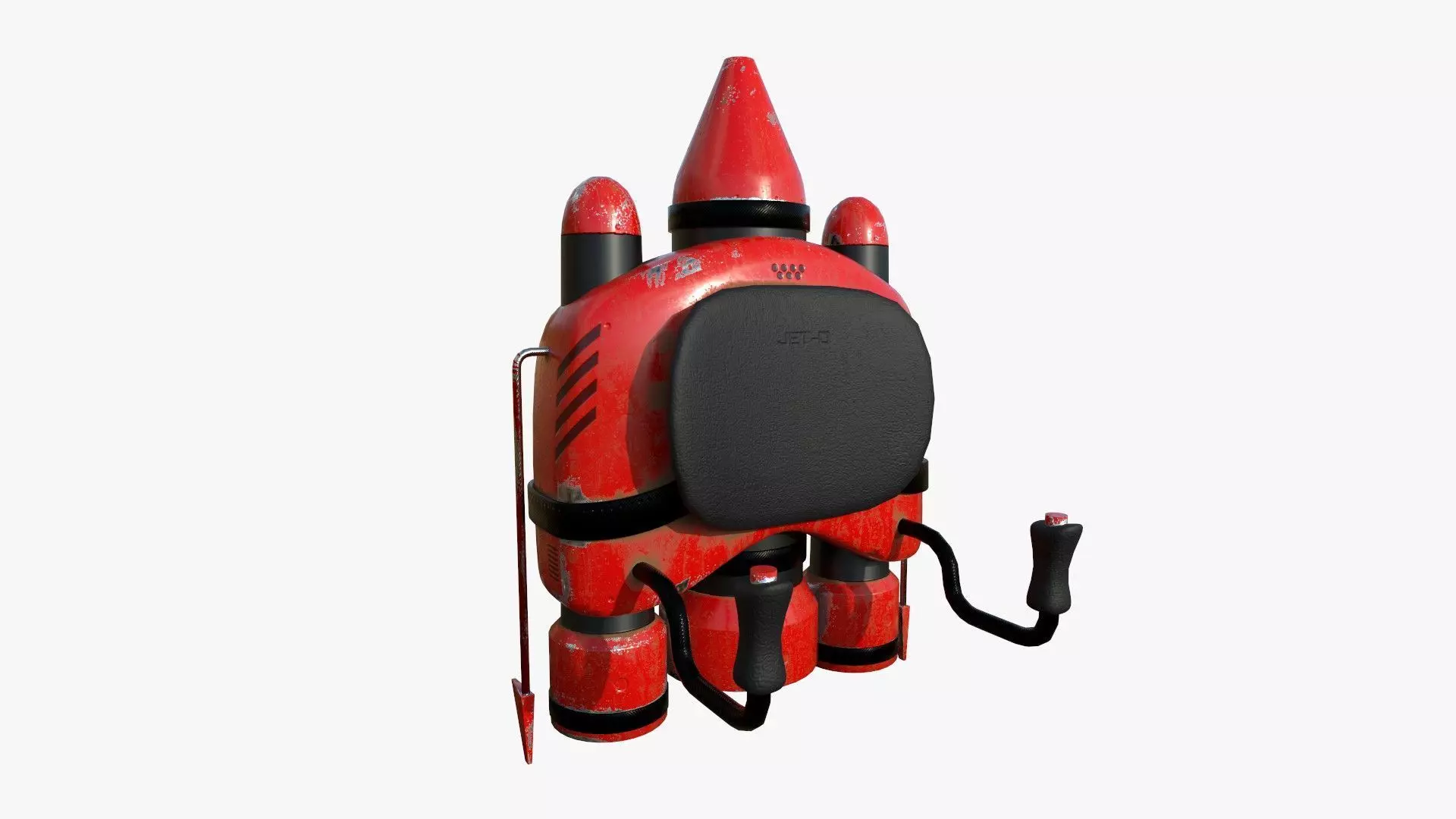 Jetpack D04 Red Black - SciFi Character Design Low-poly 3D model_0