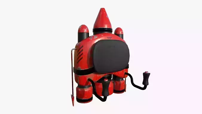 Jetpack D04 Red Black - SciFi Character Design Low-poly 3D model