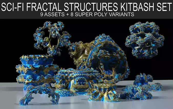 Fractal Dr Strange Influenced  Sci-Fi  Kitbash 3D Assets  3D model