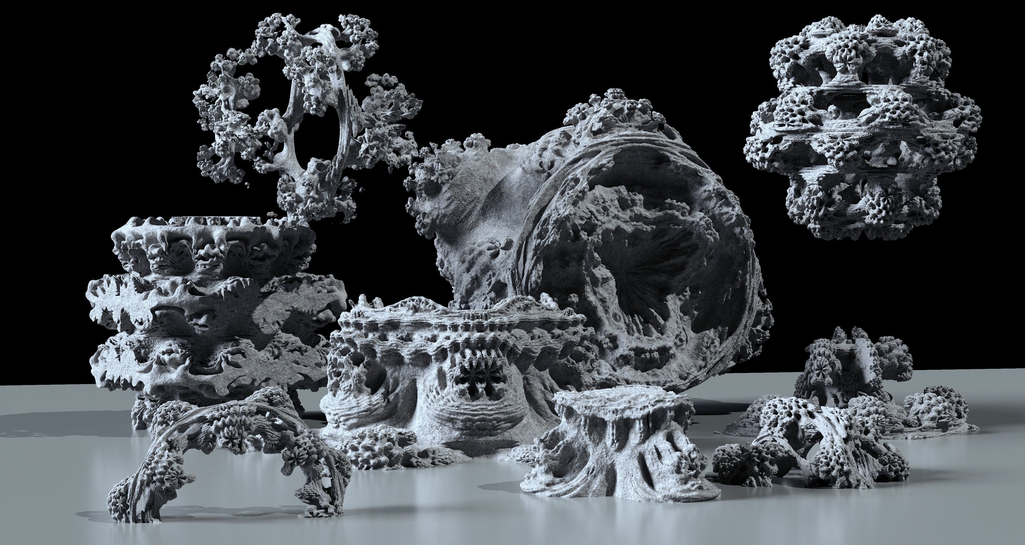 Fractal Dr Strange Influenced Sci-Fi Kitbash 3D Assets 3D model_1