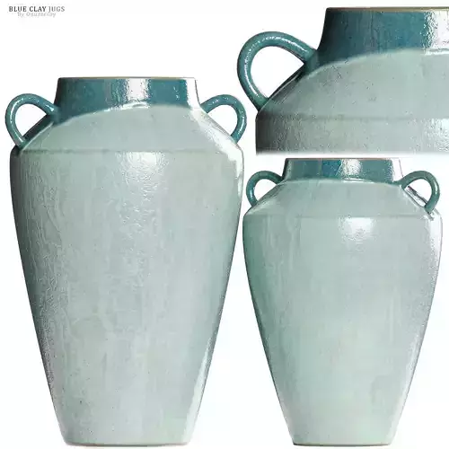 Zara Home Blue Clay Jugs 