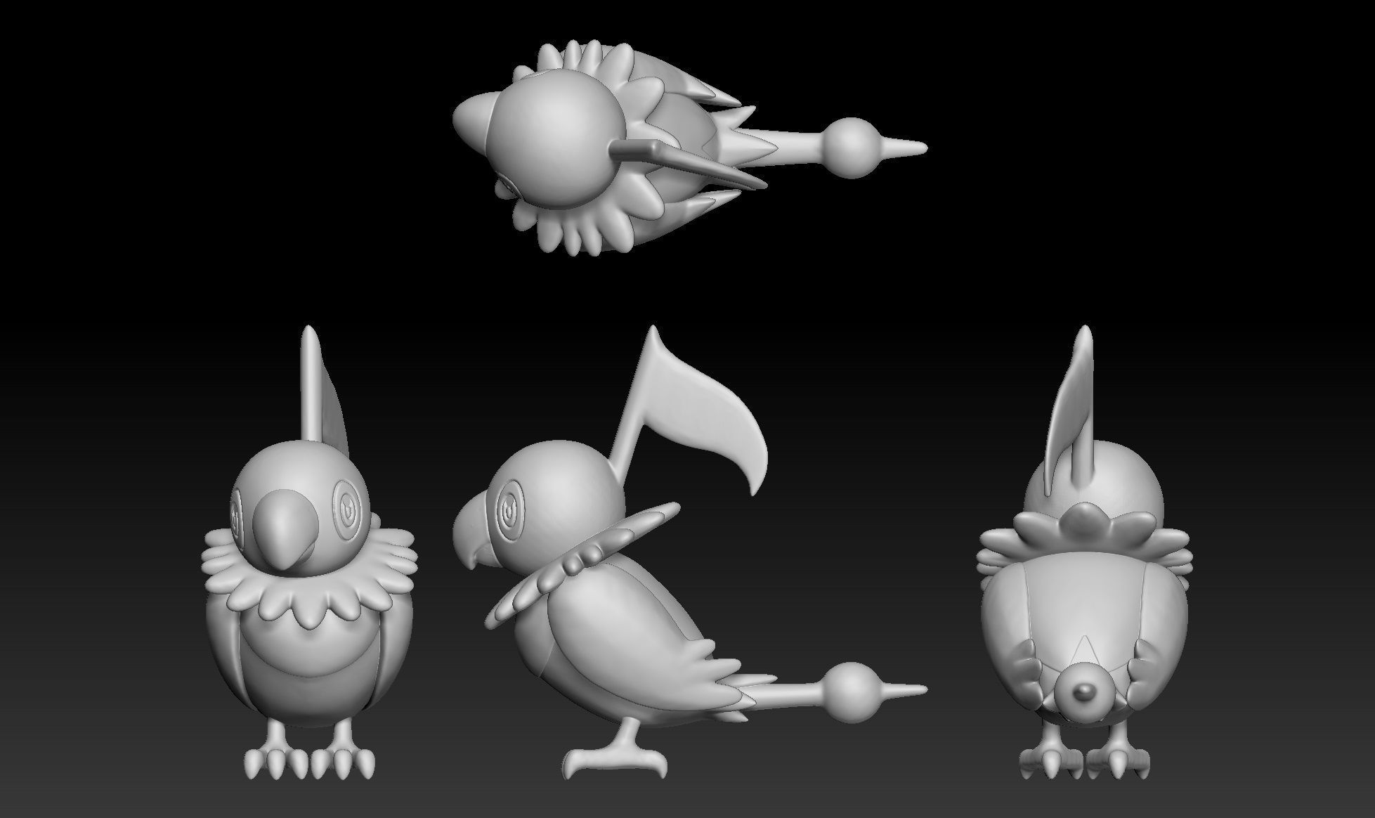 Pokemon Chatot 3D print model_1