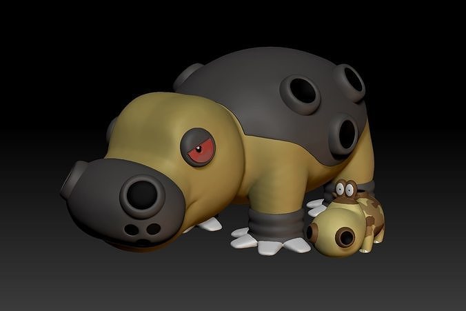 Pokemon Hippopotas Hippowdon 3D print model