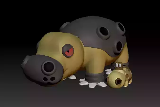Pokemon Hippopotas Hippowdon 3D print model