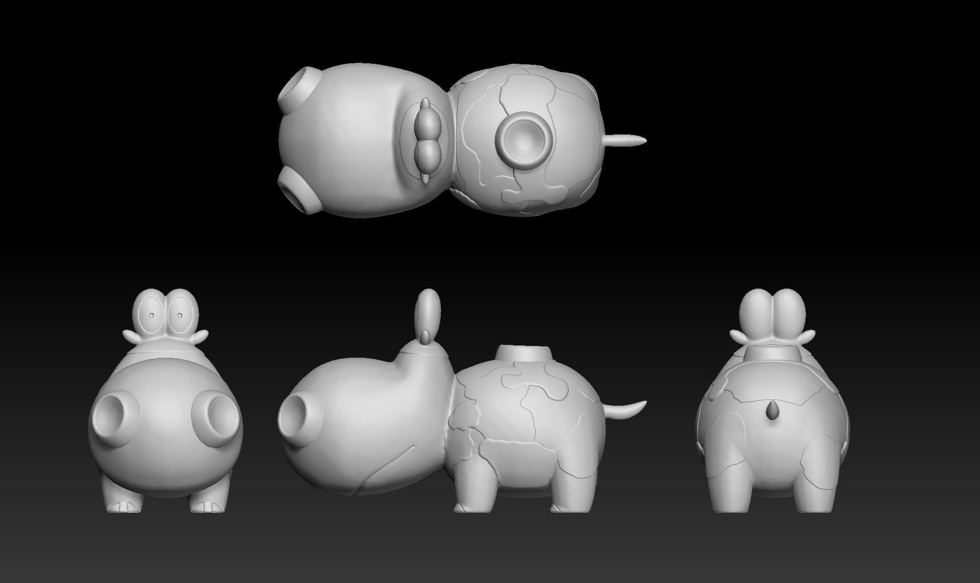 Pokemon Hippopotas Hippowdon 3D print model_1