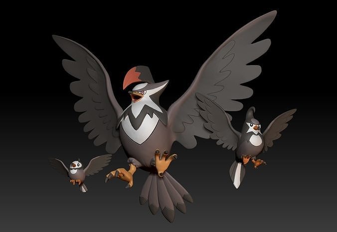 Pokemon Starly Staravia Staraptor 3D print model