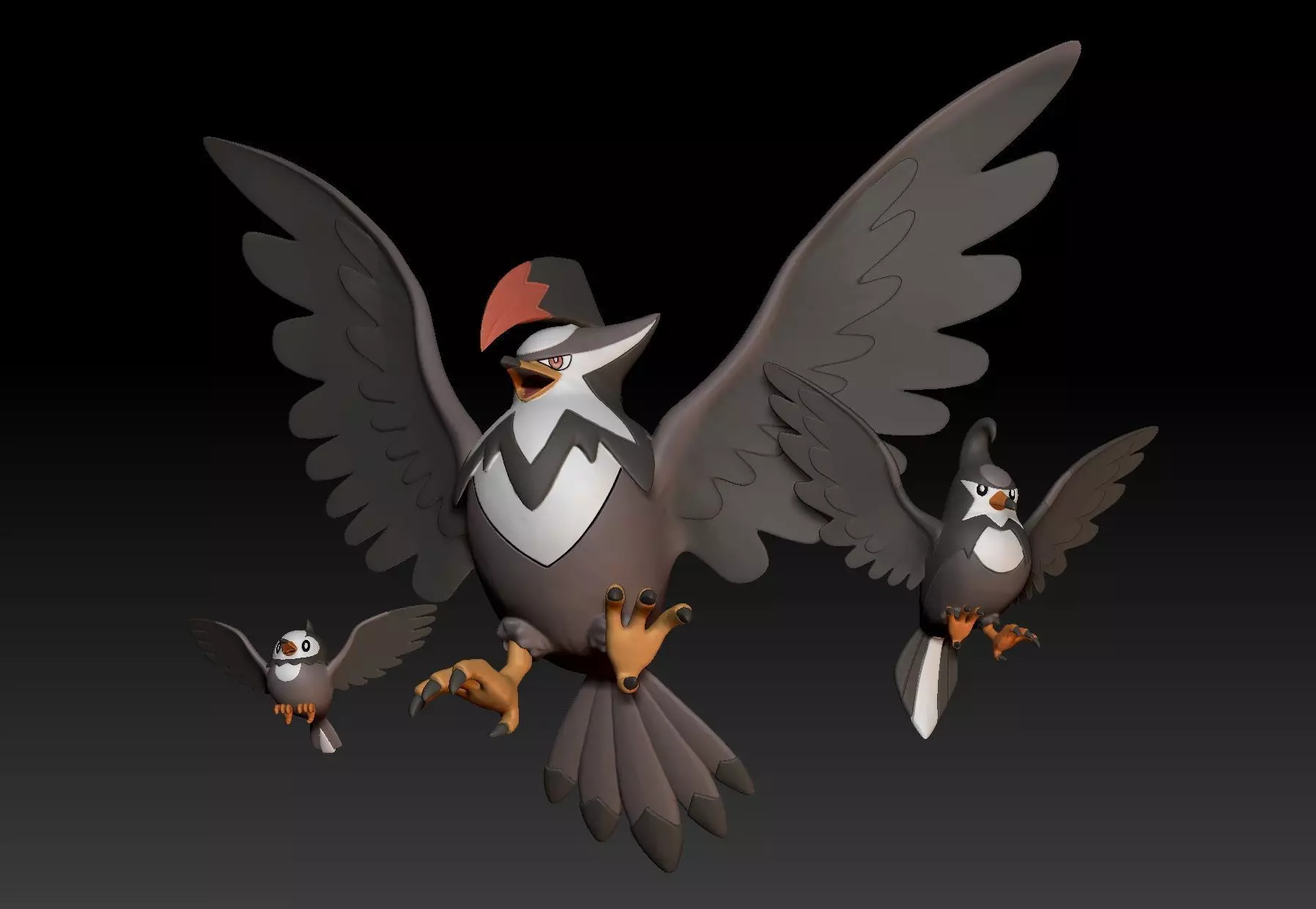 Pokemon Starly Staravia Staraptor 3D print model_0