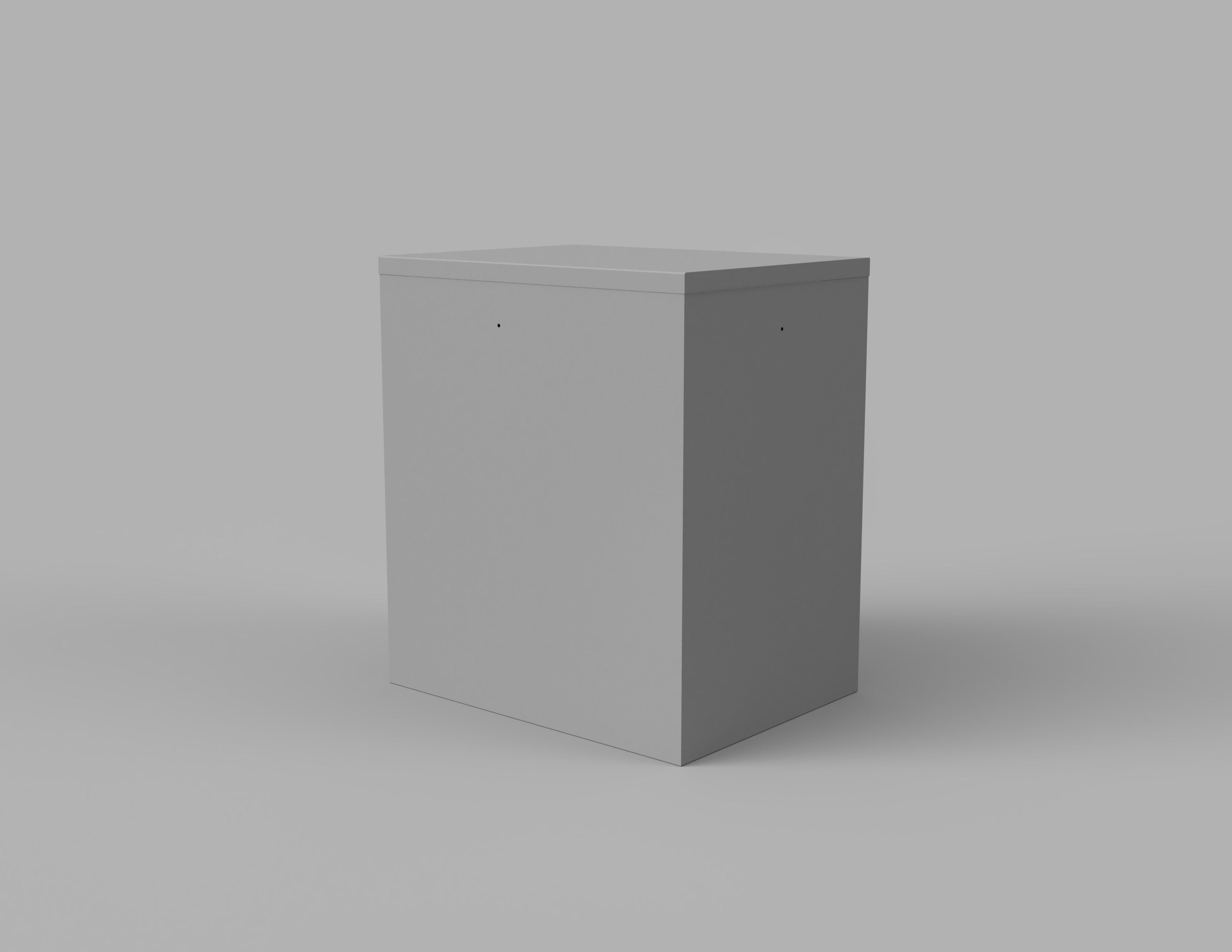 Two Draw Metal Office Filing Cabinet and Key Inside and Out Low-poly 3D model_3