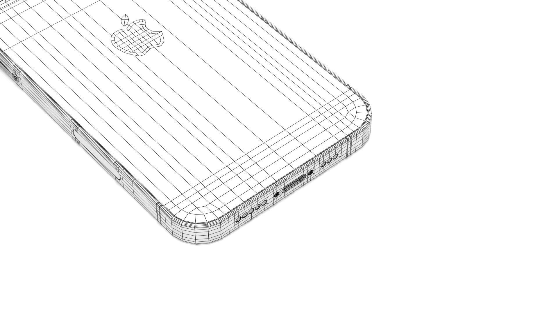 Apple iPhone 14 Starlight Low-poly 3D model_25