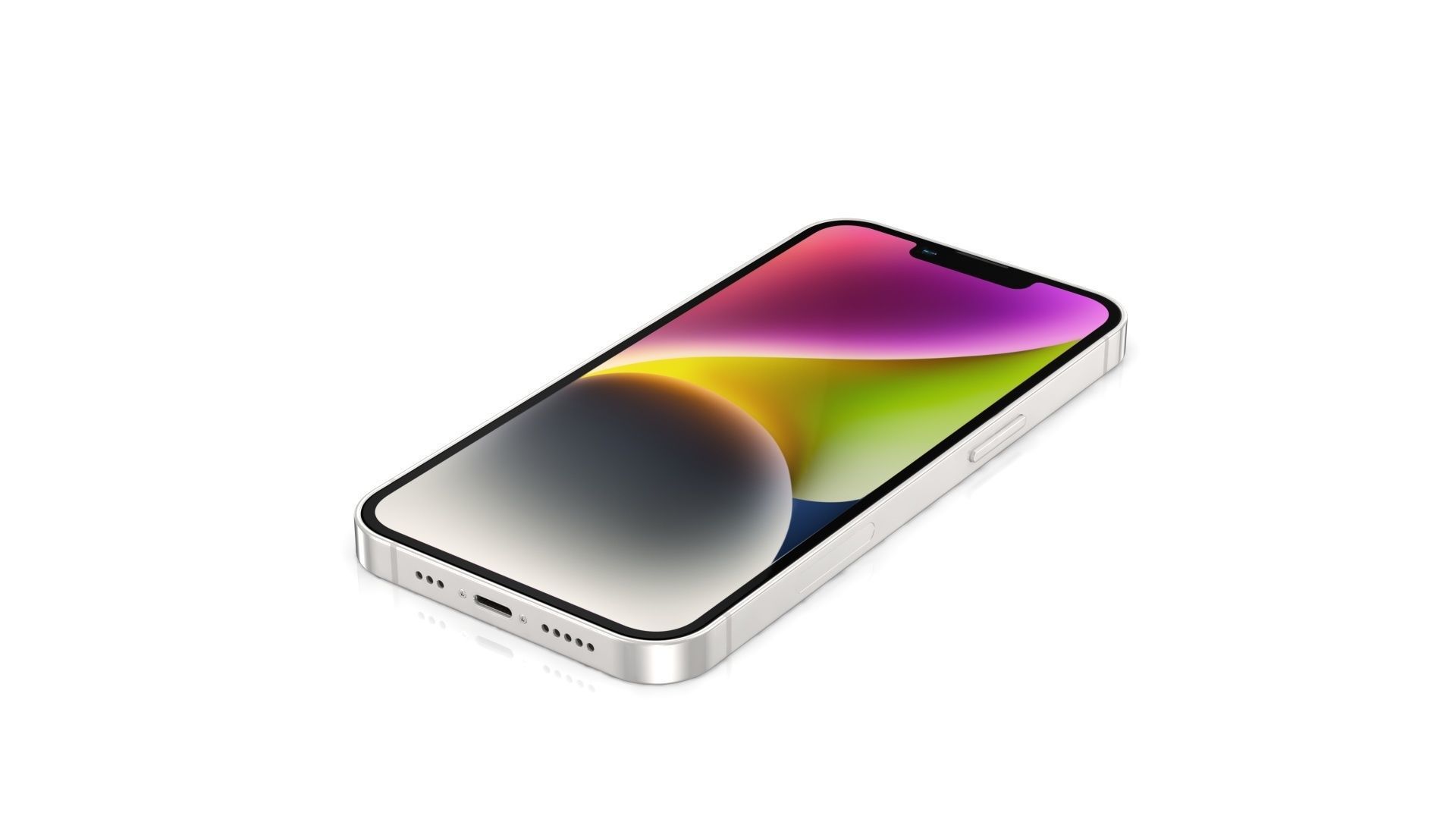 Apple iPhone 14 Starlight Low-poly 3D model_8