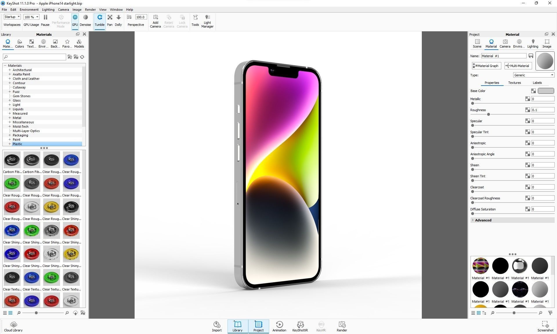 Apple iPhone 14 Starlight Low-poly 3D model_28