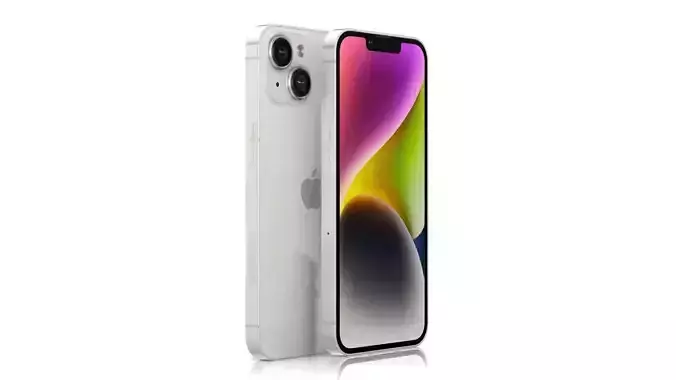Apple iPhone 14 Starlight Low-poly 3D model