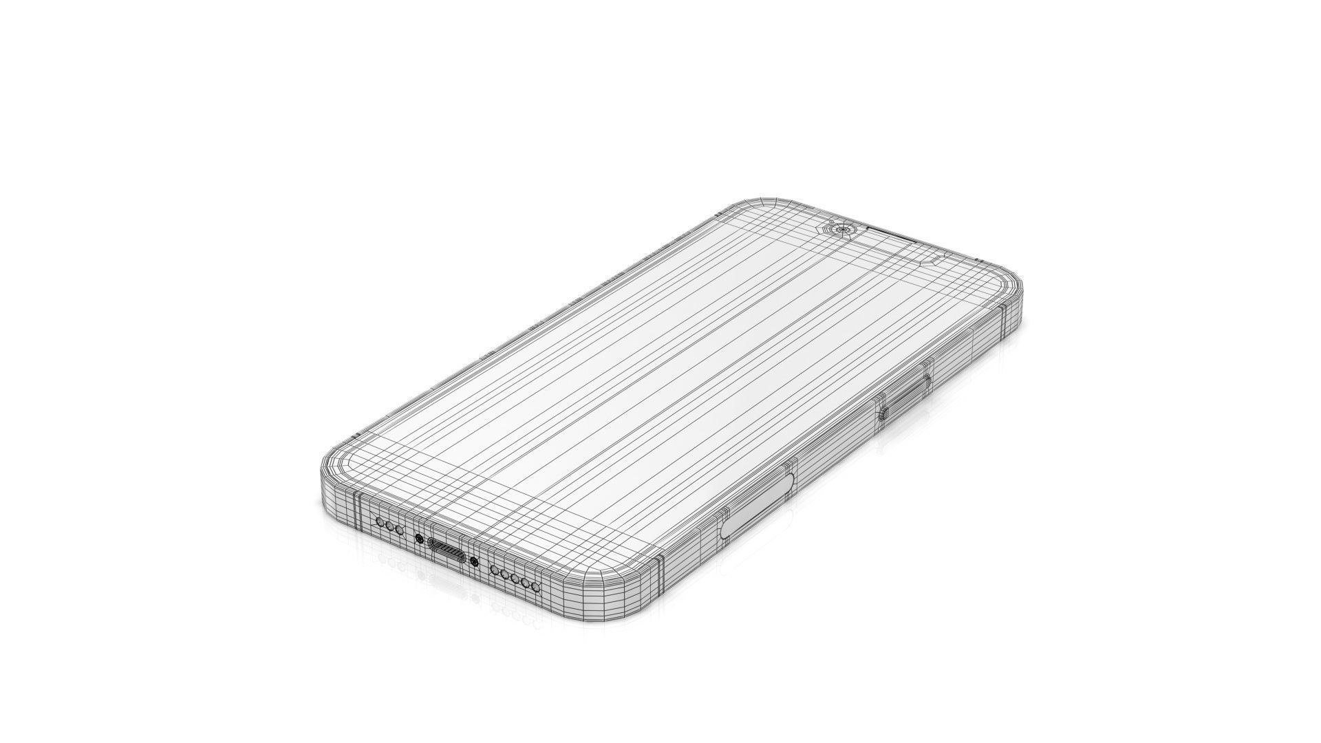 Apple iPhone 14 Starlight Low-poly 3D model_21