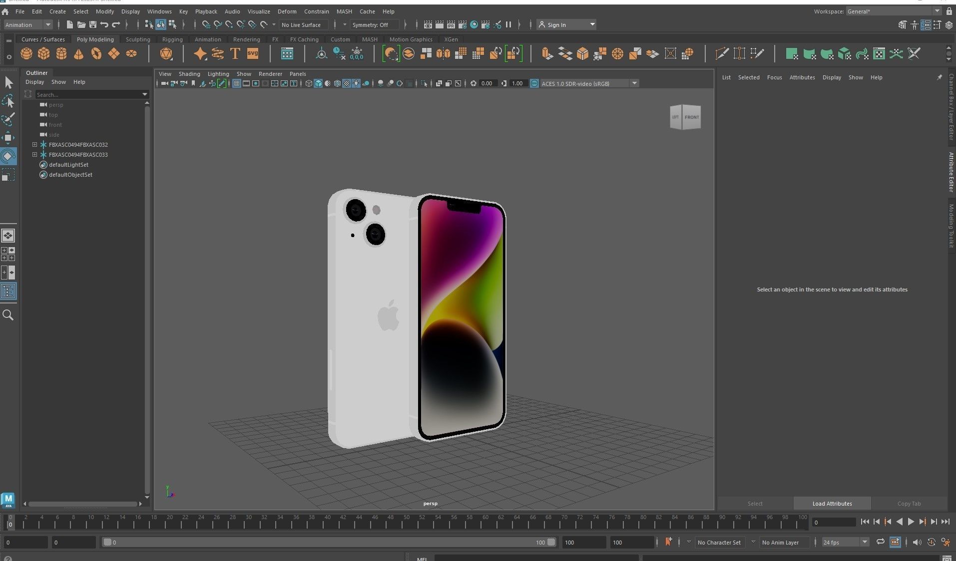 Apple iPhone 14 Starlight Low-poly 3D model_30