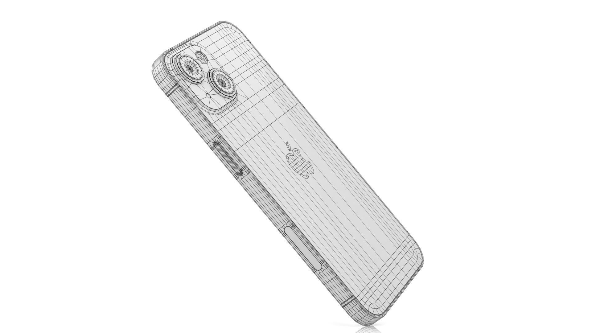 Apple iPhone 14 Starlight Low-poly 3D model_19