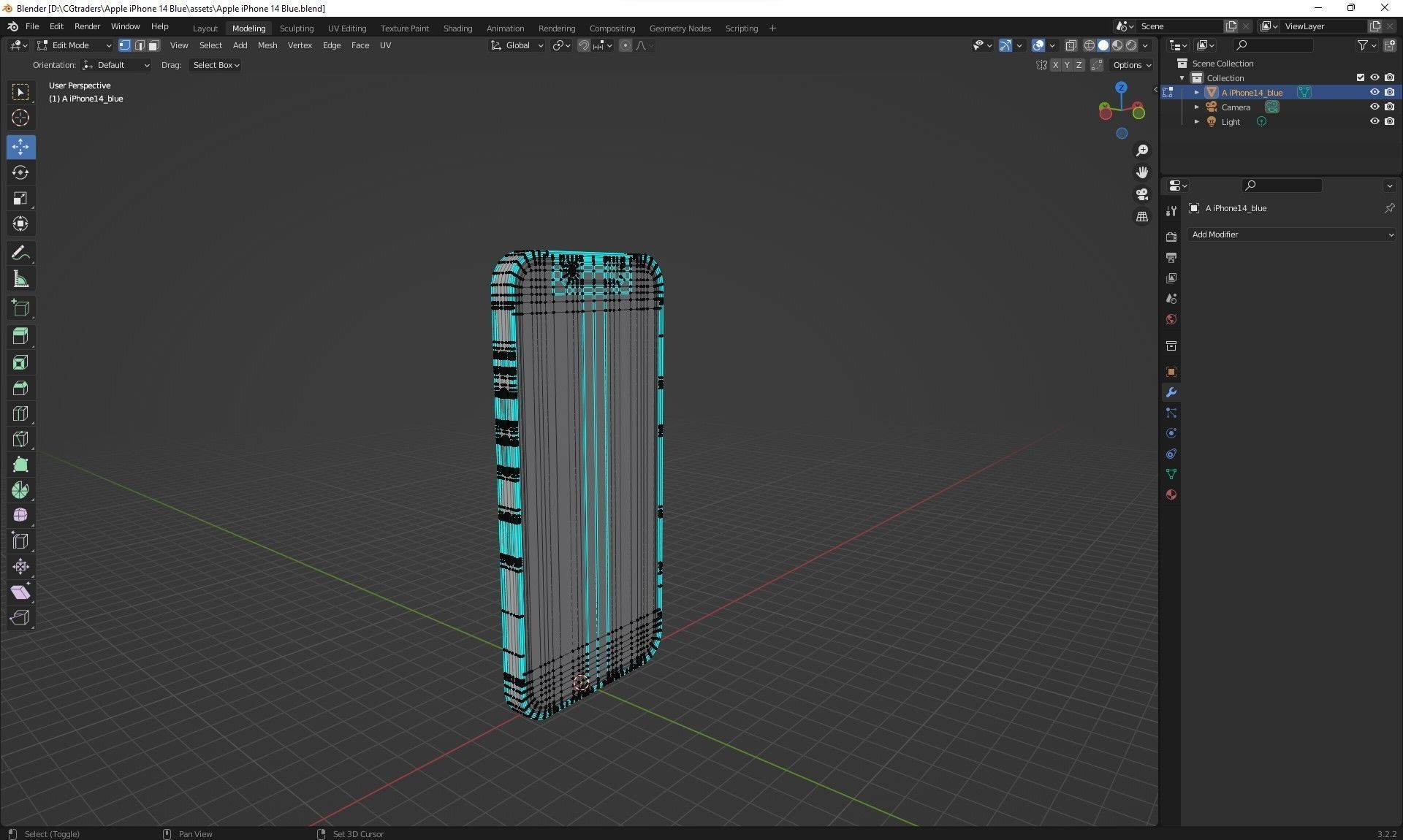 Apple iPhone 14 Starlight Low-poly 3D model_26