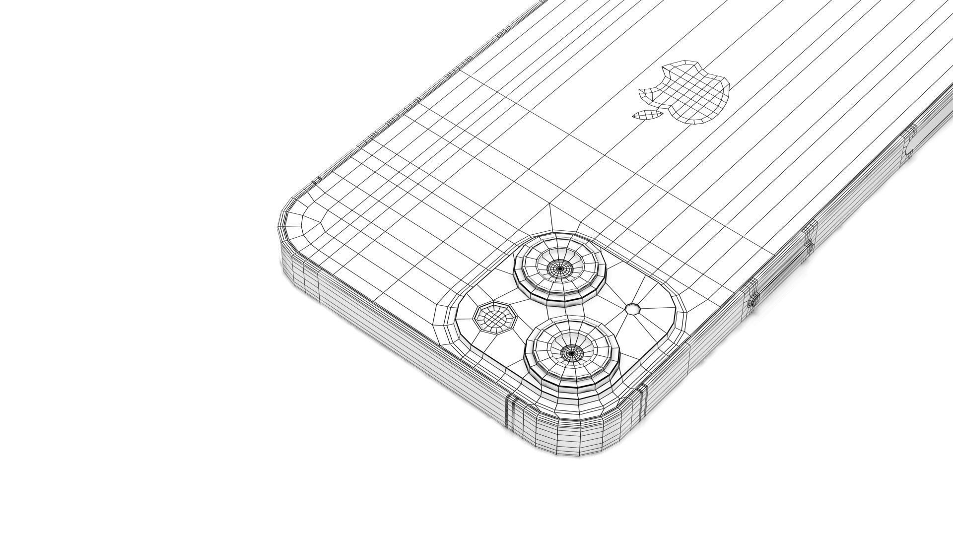 Apple iPhone 14 Starlight Low-poly 3D model_24