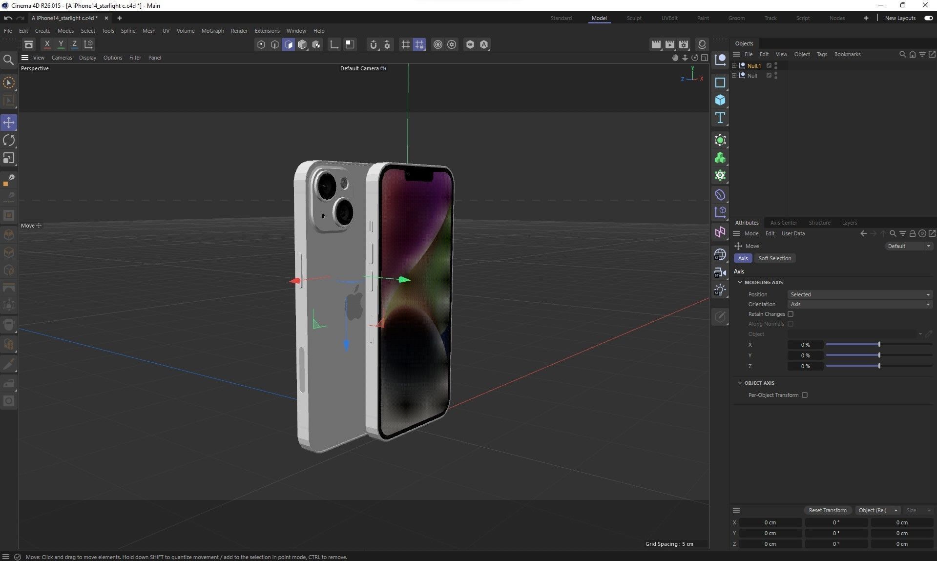 Apple iPhone 14 Starlight Low-poly 3D model_27