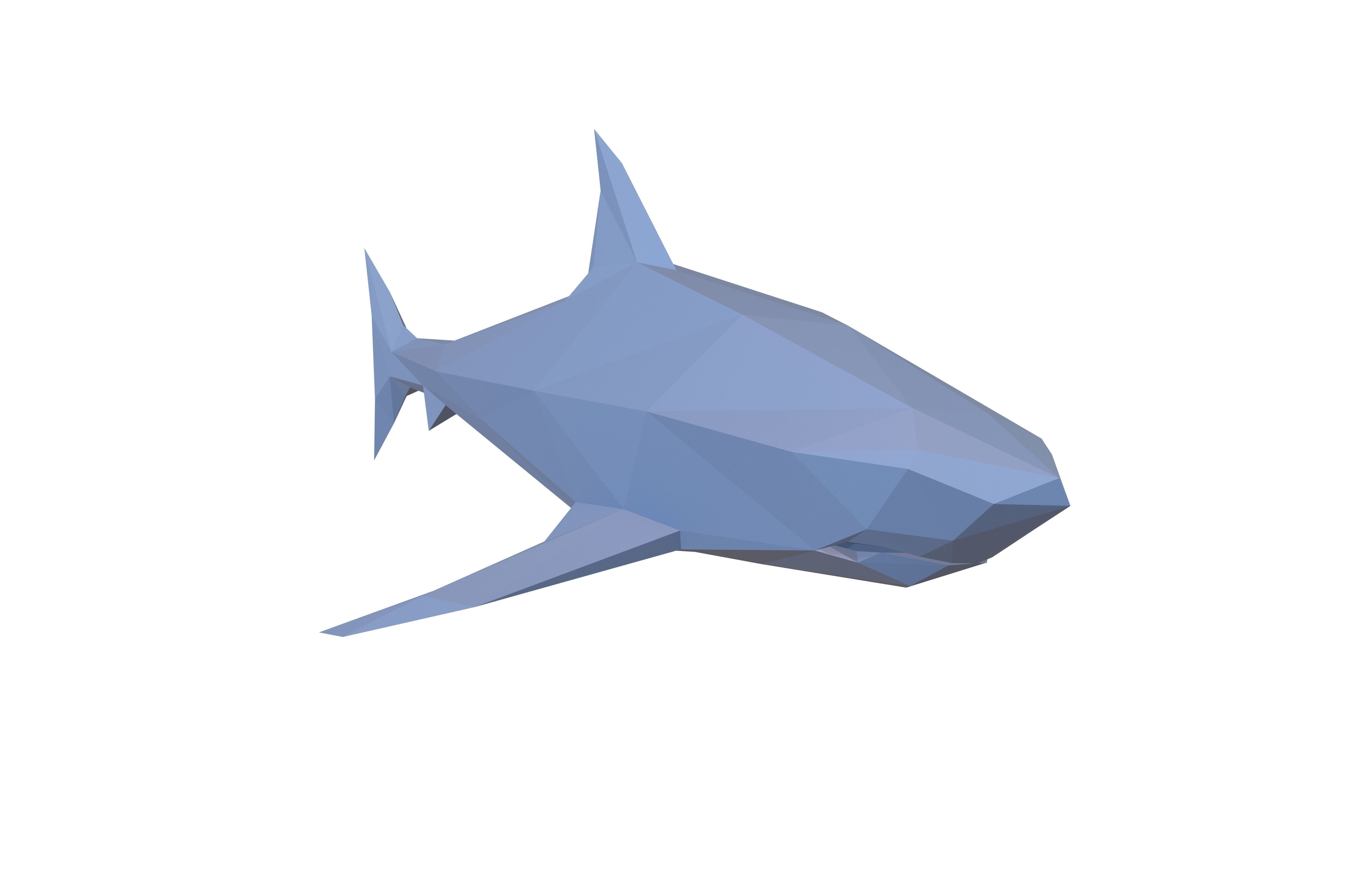 Low Poly Shark v1 005 Low-poly 3D model_1