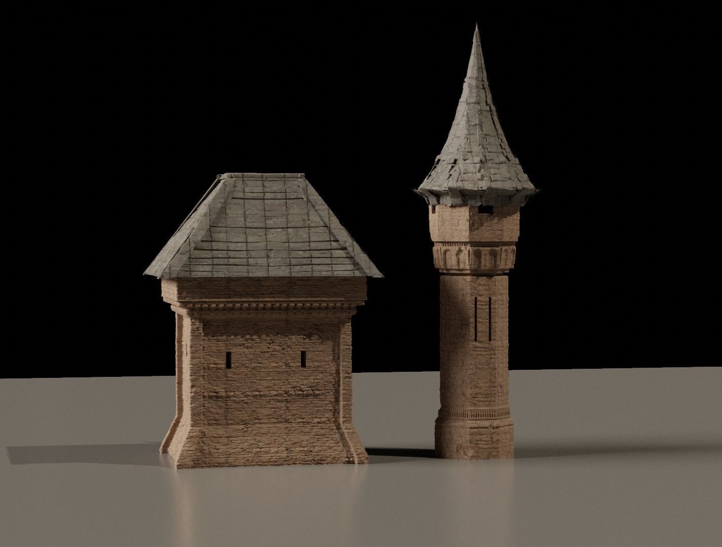 Fantasy Castle Kitbash Set 3D model_6