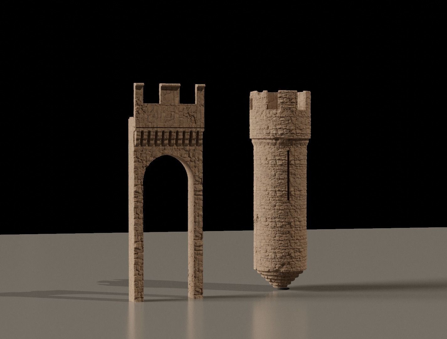 Fantasy Castle Kitbash Set 3D model_7