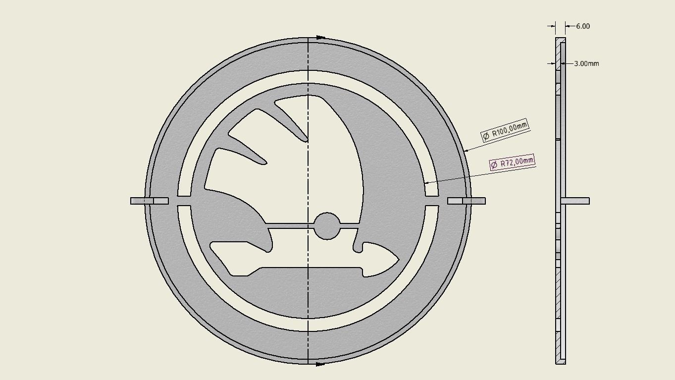 printable Skoda logo template 3D print model_2