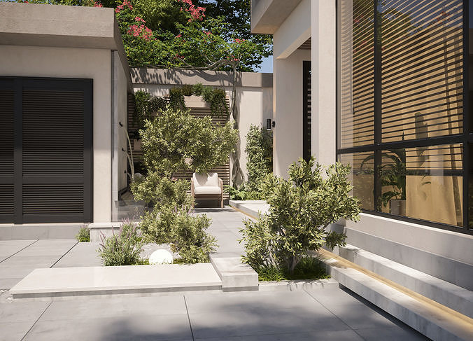 Villa garden landscape - 3D model 02 3D model 7
