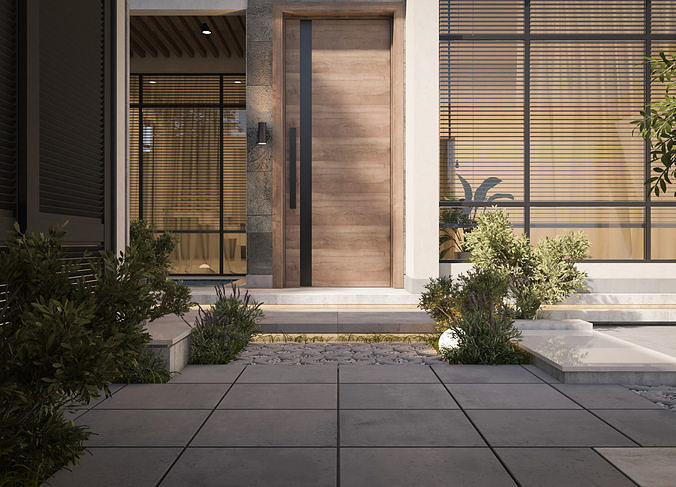Villa garden landscape - 3D model 02 3D model 3