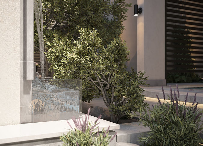Villa garden landscape - 3D model 02 3D model 6