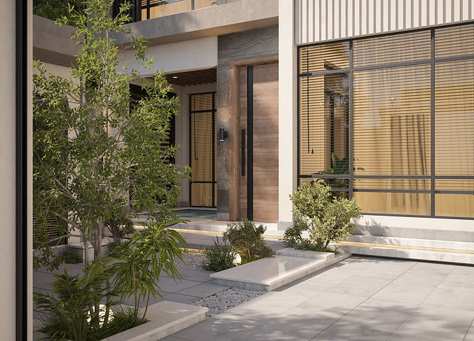 Villa garden landscape - 3D model 02 3D model 4
