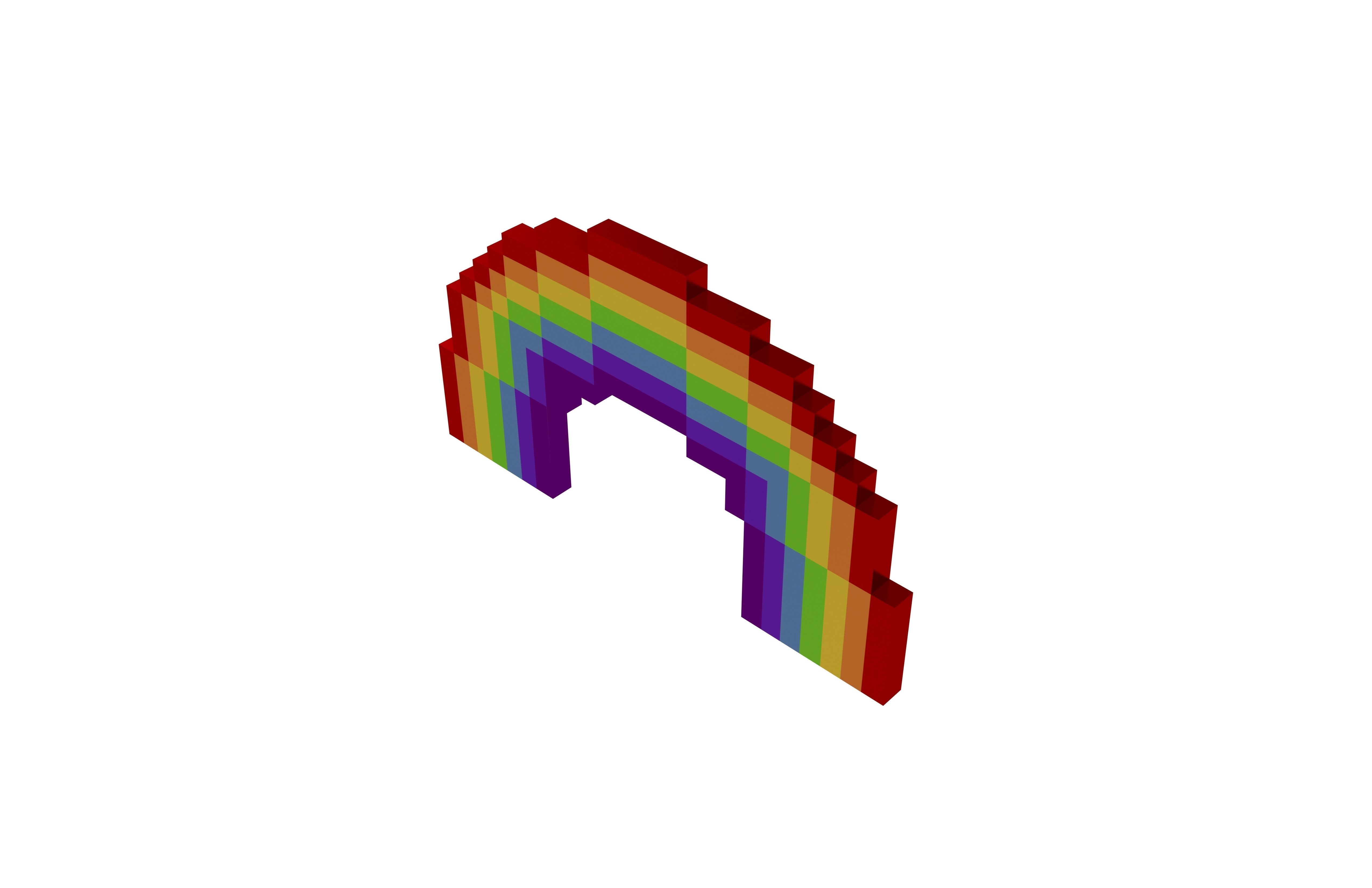 Pixel Rainbow v1 002 Low-poly 3D model_2