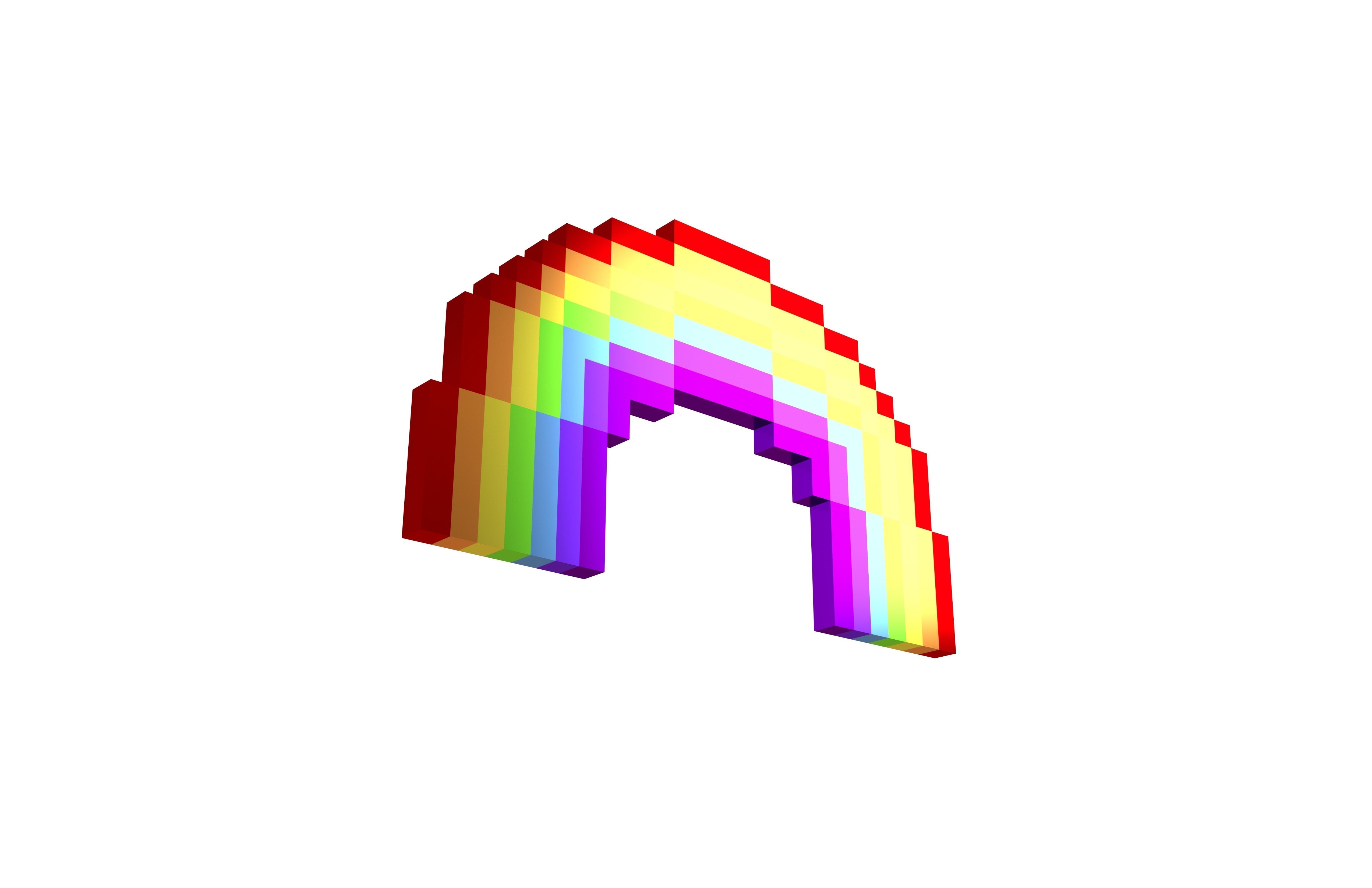Pixel Rainbow v1 002 Low-poly 3D model_3