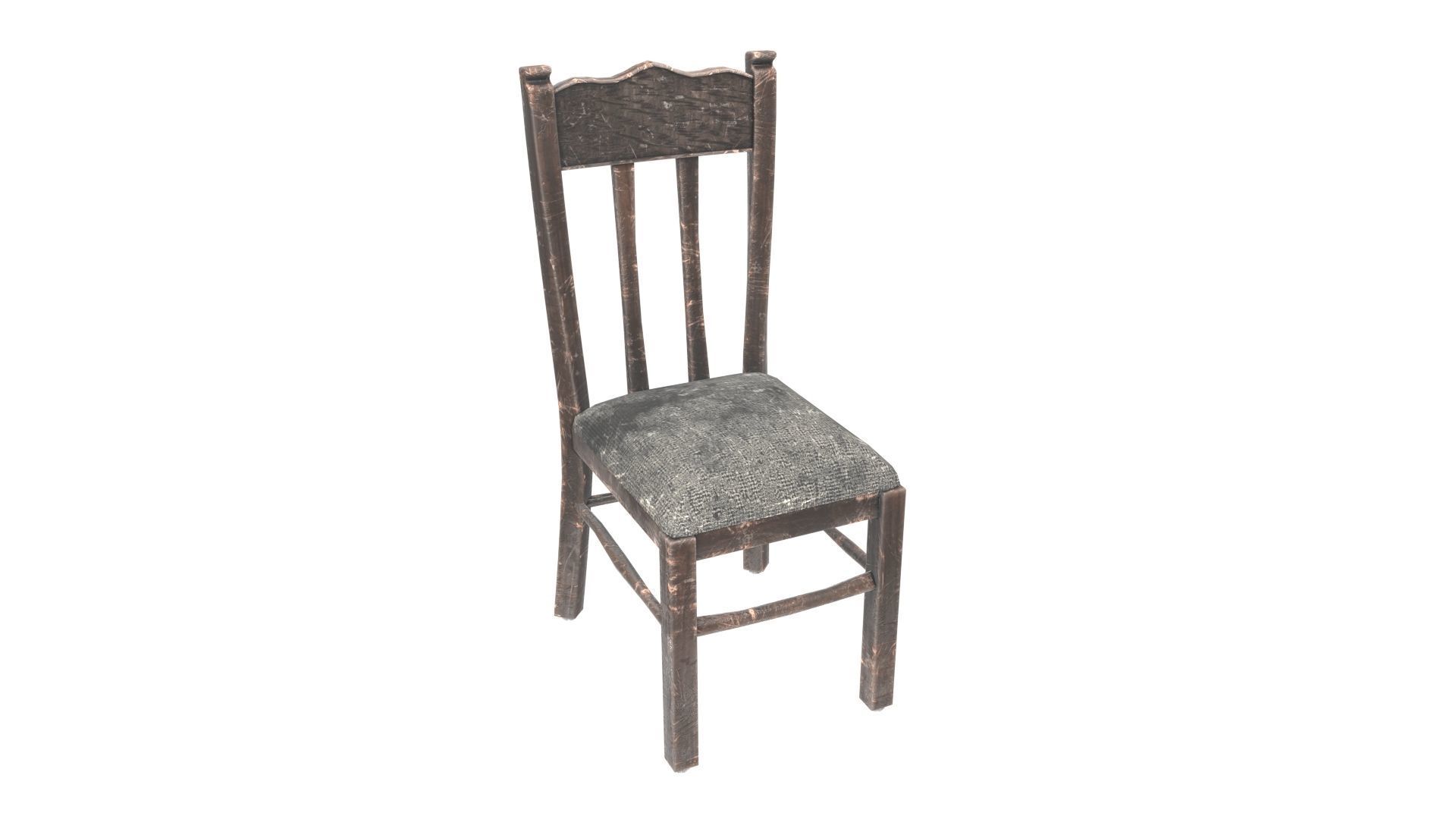 Antique Dining Table Set Low-poly 3D model_4