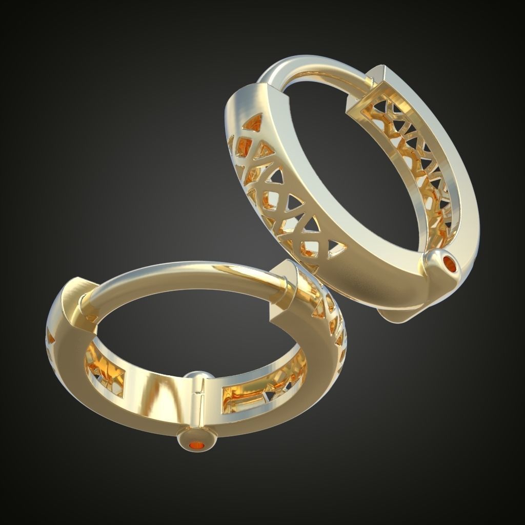 Earring 3D model 3D printable model 0022-10 3D print model_7