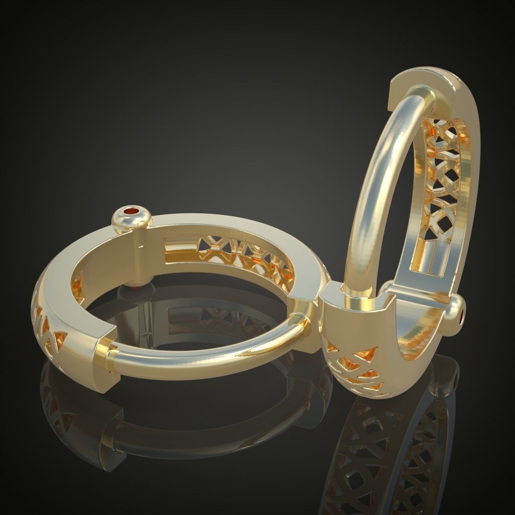 Earring 3D model 3D printable model 0022-10 3D print model_3