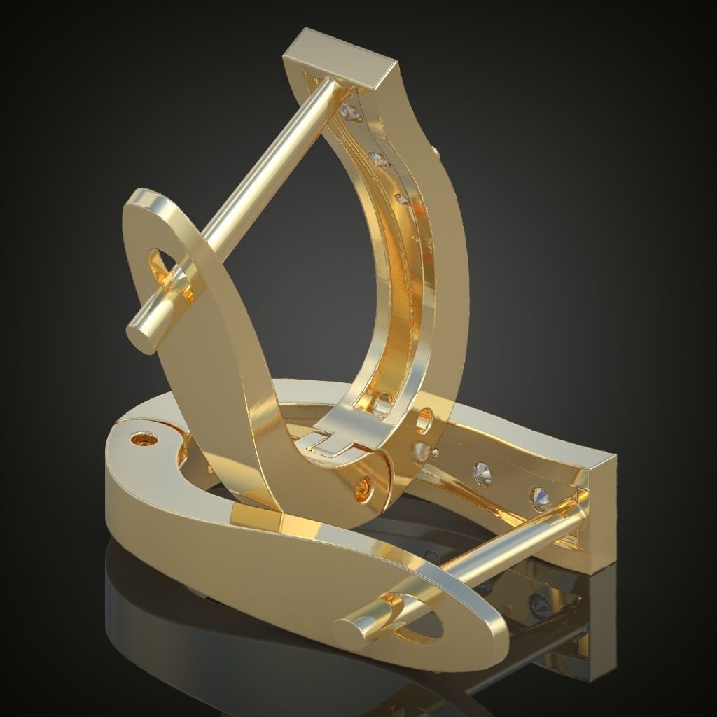 Earring 3D model 3D printable model 0110-11 3D print model_4
