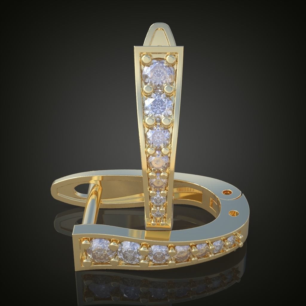 Earring 3D model 3D printable model 0110-11 3D print model_8