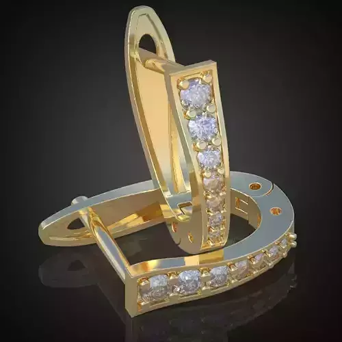 Earring 3D model 3D printable model 0110-11 3D print model