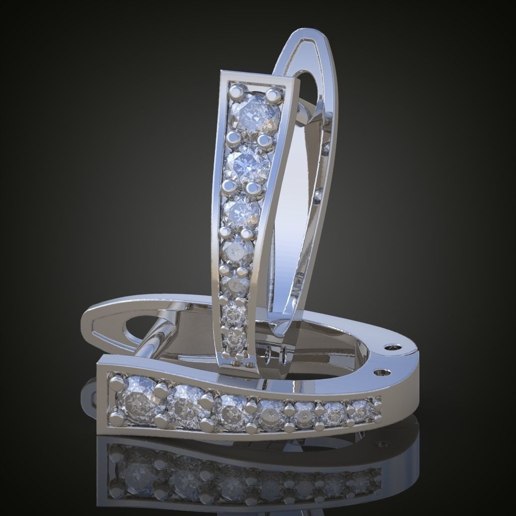 Earring 3D model 3D printable model 0110-11 3D print model_3